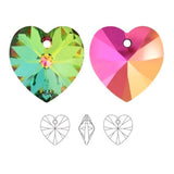 Cadena chapa de oro y corazón cristal swarovski 1cm