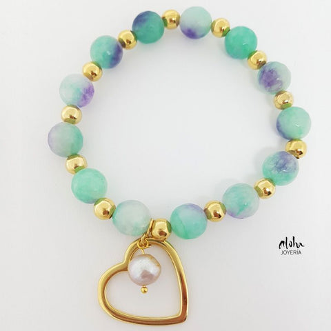 Pulsera corazon de agata